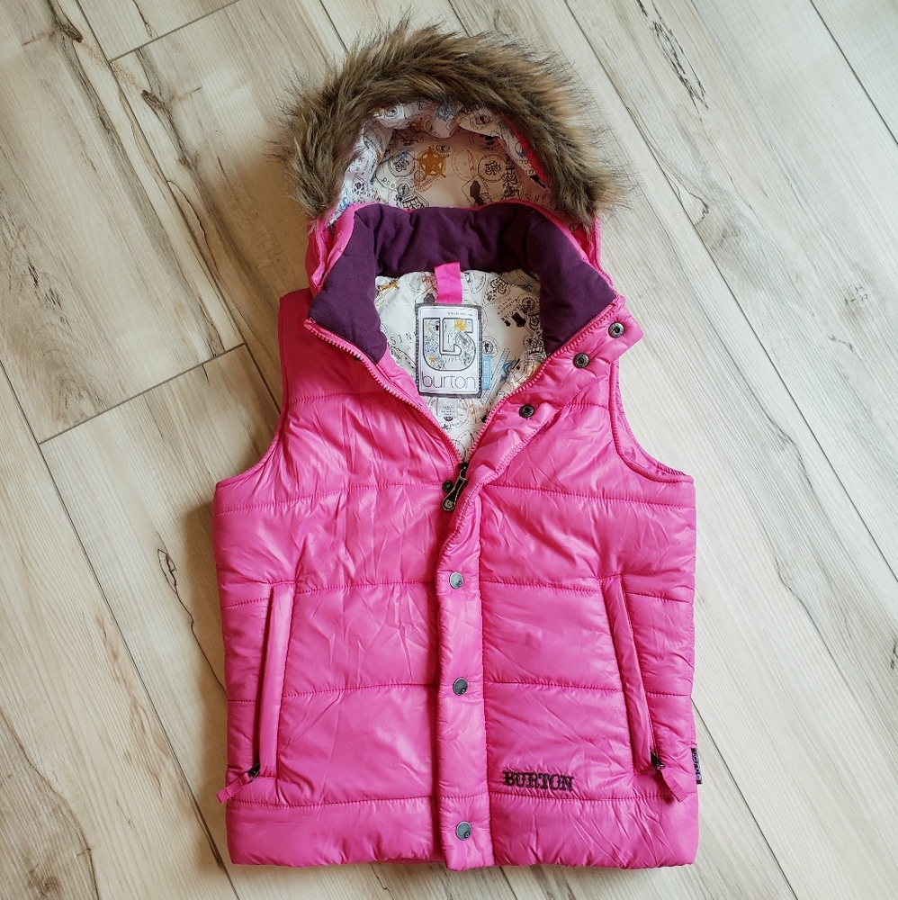Burton Lustrous Pink Rancher Puffy Vest, XS